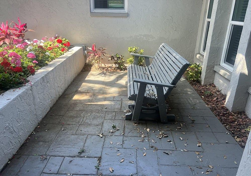 Before: Concrete pavers to marble