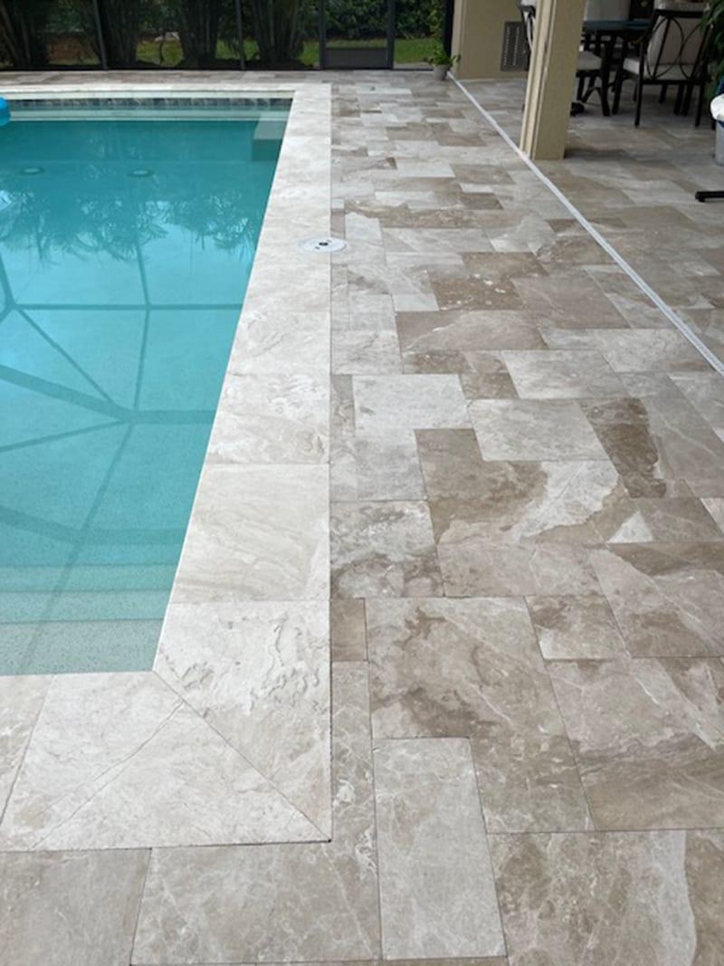 Travertine Pool Decks — Paver Mac project photo 5