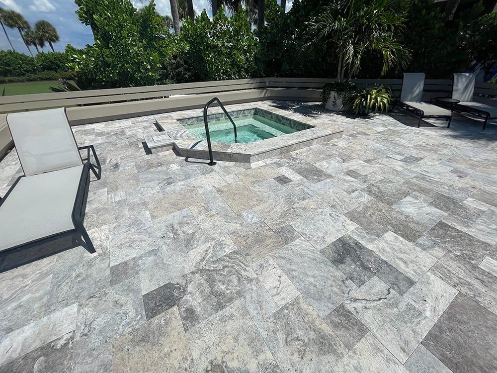 Travertine Pool Decks — Paver Mac project photo 7