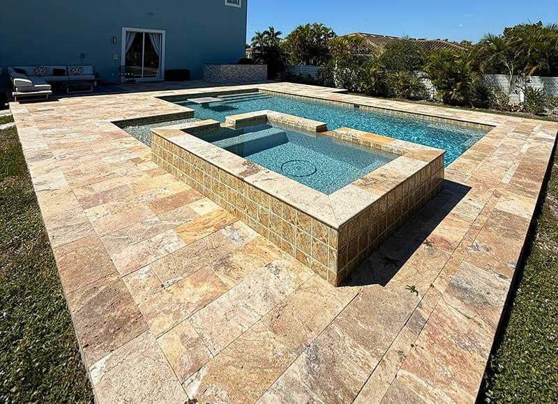 Travertine & Marble installed by Paver Mac in Southwest Florida