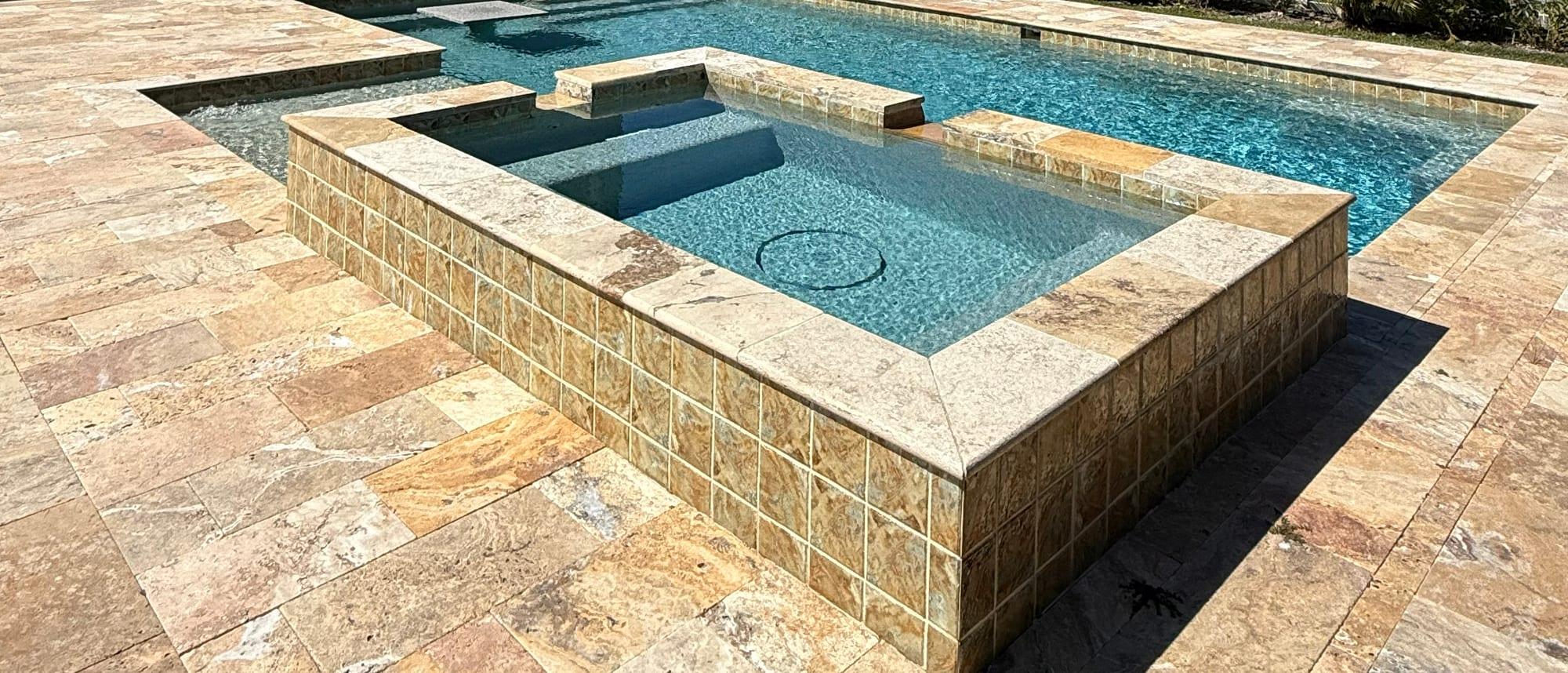 Travertine & Marble installed by Paver Mac in Southwest Florida